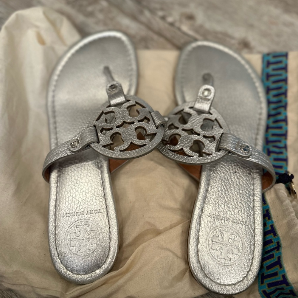 Tory Burch Silver Sandals
